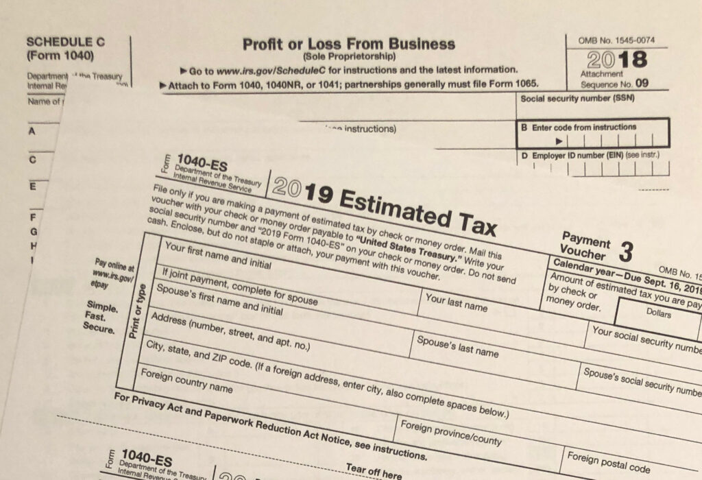 IRS 1040 Schedule C and Estimated Tax Vouchers